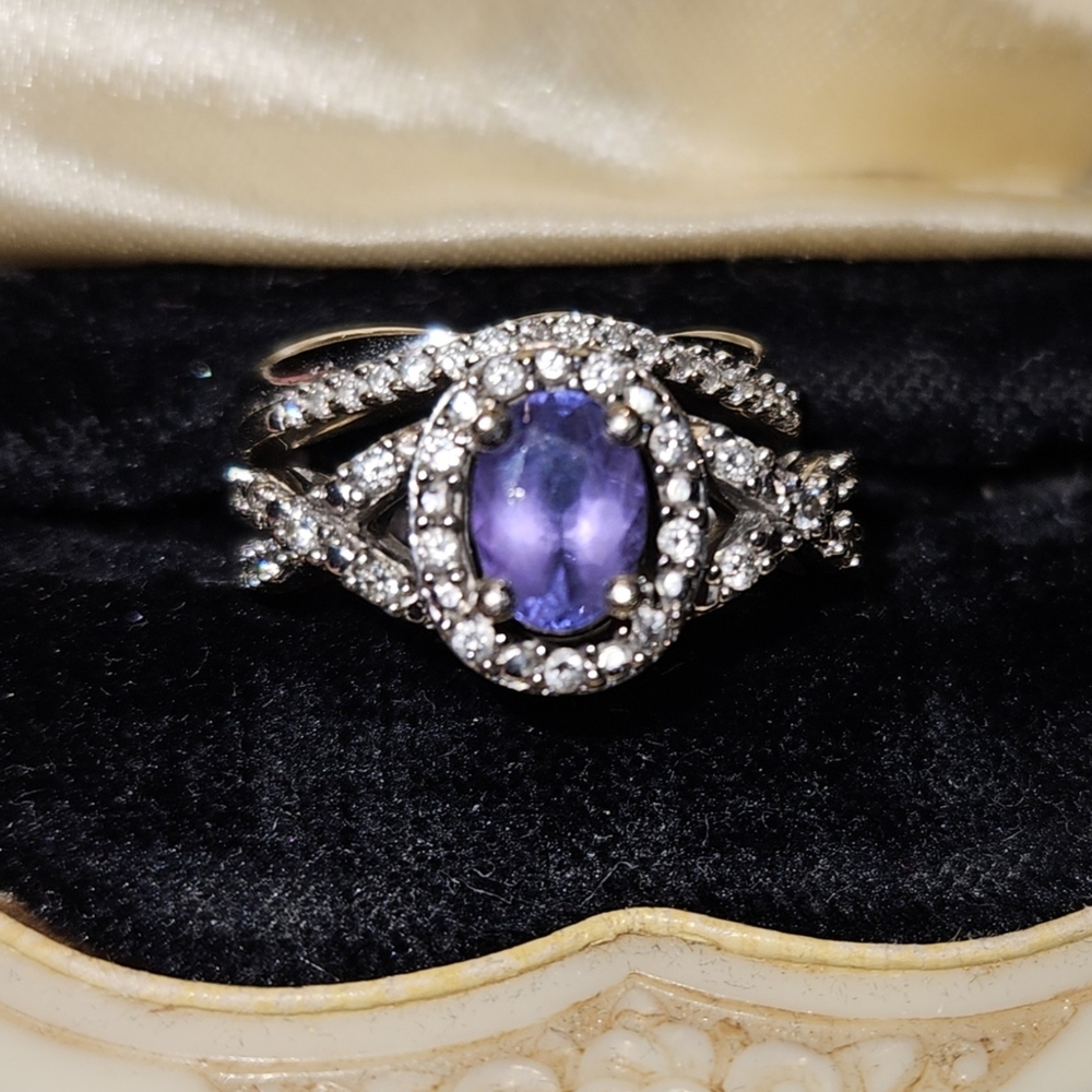 Tanzanite Wedding Ring with band